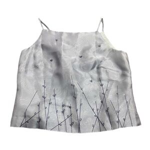 Canadian Vintage 90s Periwinkle Embroidered Camisole | Matching Set Top | 10